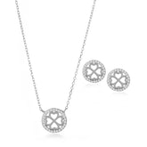 Lucky Love Silver Set, White Rhodium, Premium Cubic Zirconia  + Give Fun Gift